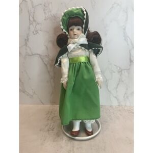 Vtg Russ Months to Remember Porcelain Doll March "Irish" Emerald 9 Inch Doll